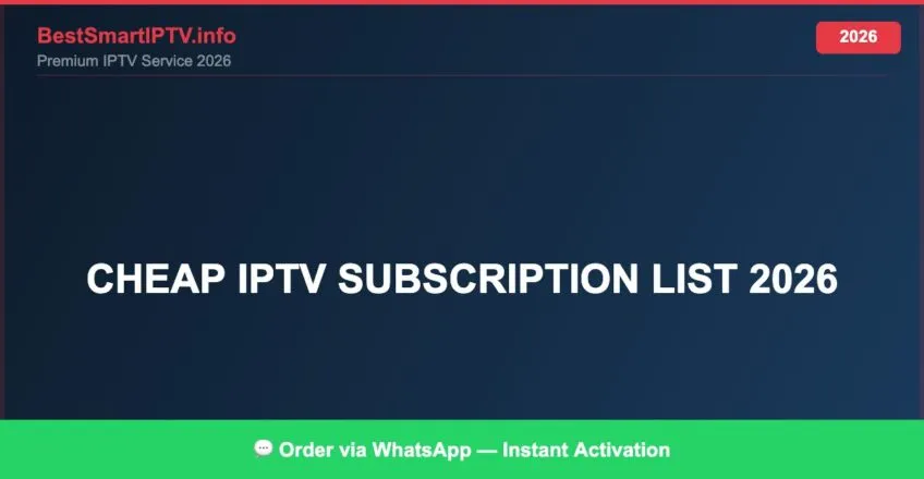 Cheap Iptv Subscription List 2026 2026